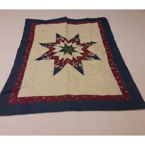 Handcrafted Patchwork Blazing Star Pillow Sham 30 x 24Americana - Picture 2 of 7